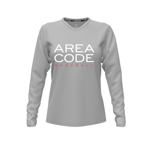 [FTLVCFGY-FYXS-LOGO2] Comfort T-Shirt (Female Youth XS, Gray, V Neck, Logo 2, Long Sleeve)