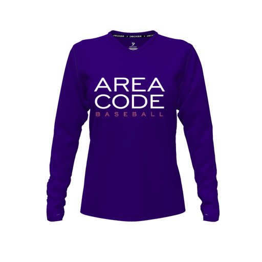 [FTLVCFPP-FYXS-LOGO2] Comfort T-Shirt (Female Youth XS, Purple, V Neck, Logo 2, Long Sleeve)